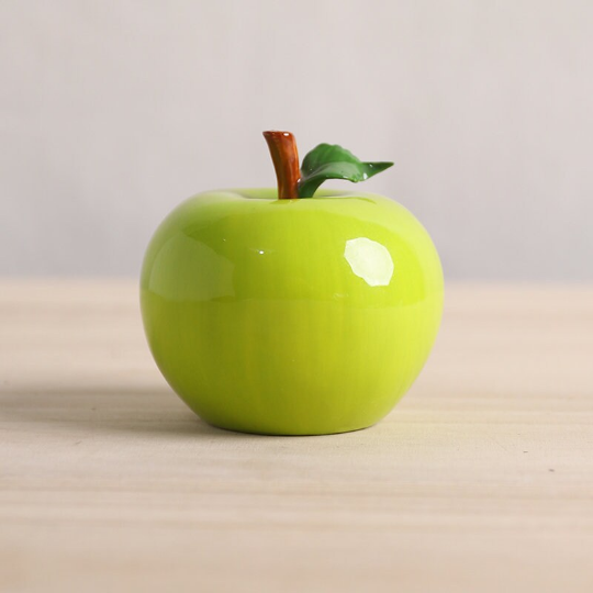 Green and Red Apple Ceramic Tea Pet