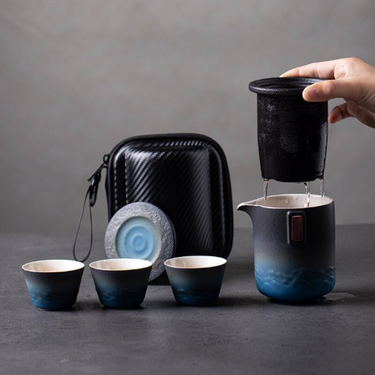 Mountain & Ocean Porcelain Travel Tea Set 300ml