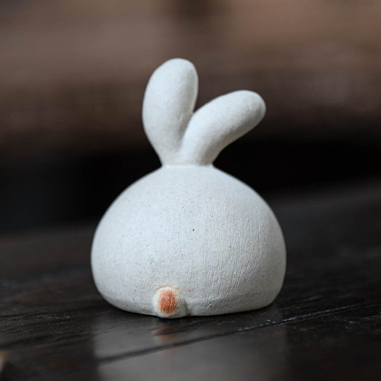 Adorable Cute Rabbit Ceramic Tea Pet