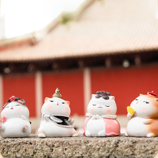 Forbidden City Treasure Cute Cat 4-Piece Ceramic Tea Pet Set