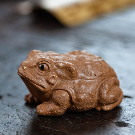 The Cute Toad  Purple Clay Tea Pet