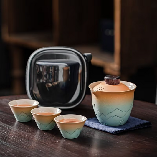 Mountains Ceramic Travel Tea Set 200ml