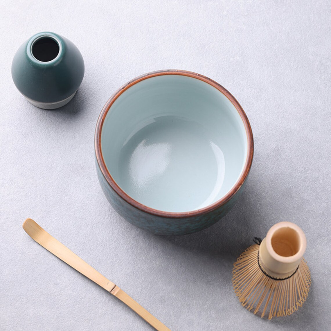 Turquoise Glaze Ceramic Matcha Set 430ml