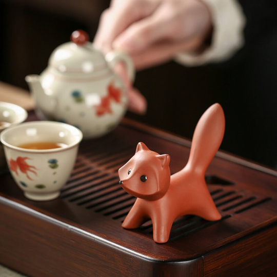 Cute Little Fox Ceramic Tea Pet