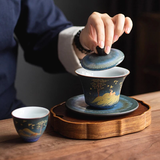 Gold Deer Ceramic Gaiwan 150ml