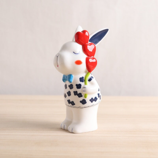 The Ceramic Rabbit Couple Tea Pet