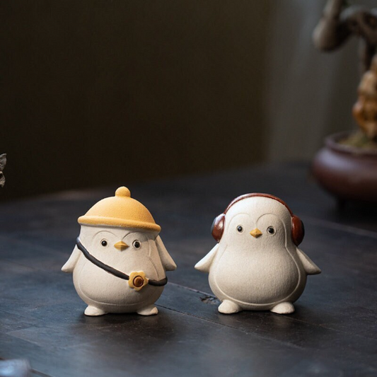 Cute Penguin Ceramic Tea Pet