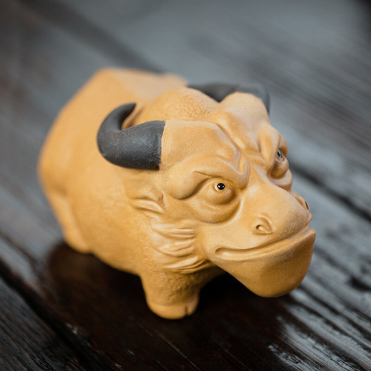 Little Yellow Bull Ceramic Tea Pet