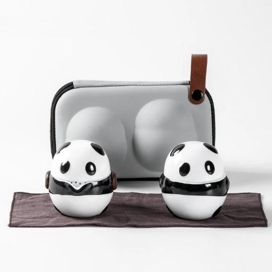 Cute Panda Ceramic Travel Tea Set 170ml