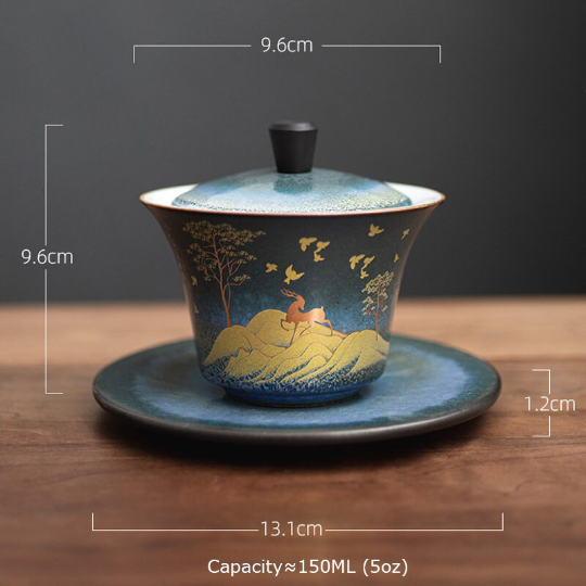 Gold Deer Ceramic Gaiwan 150ml