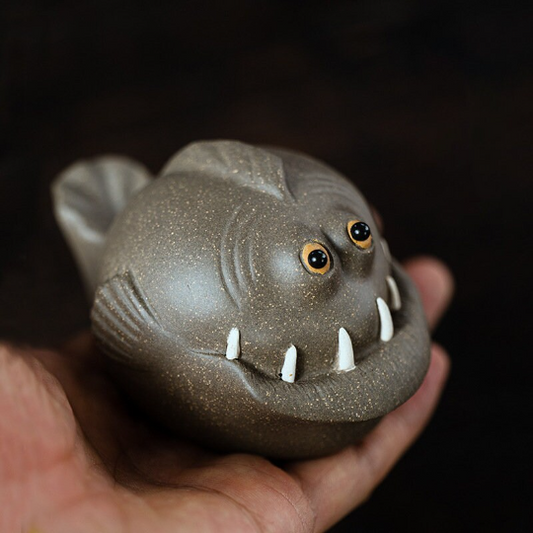 Creative Bucktooth Fish Purple Clay Tea Pet