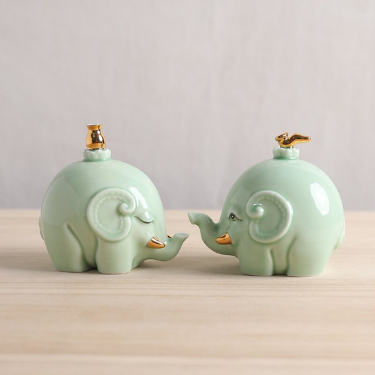 Wealth Elephant Ceramic Tea Pet