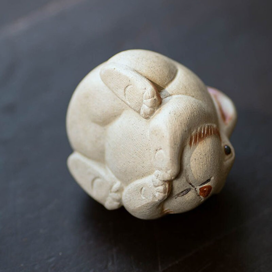 Cute Little Rabbit Ceramic Tea Pet