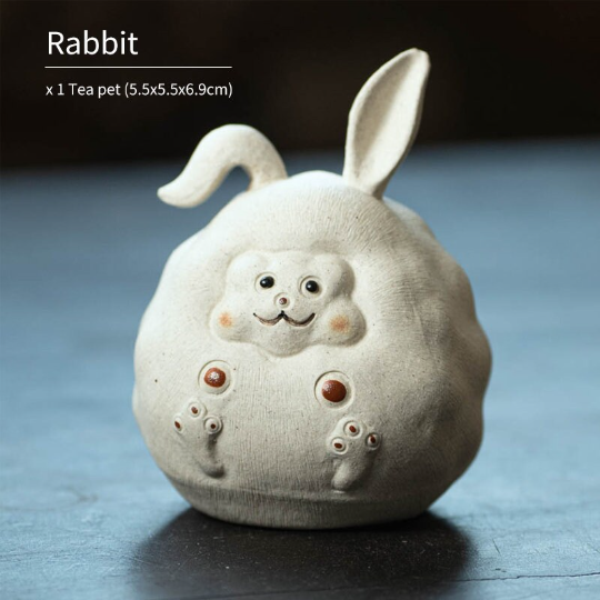 Cute Rabbit Purple Clay Teapet