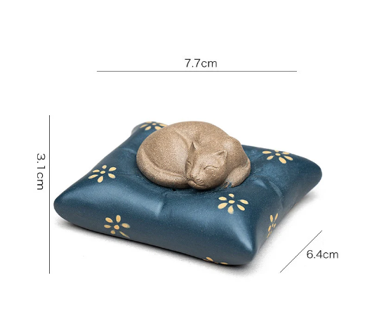 Creative Pillow Napping Cat Yixing Clay Tea Pet