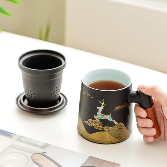 Handpainted Deer Infusion Mug 400ml