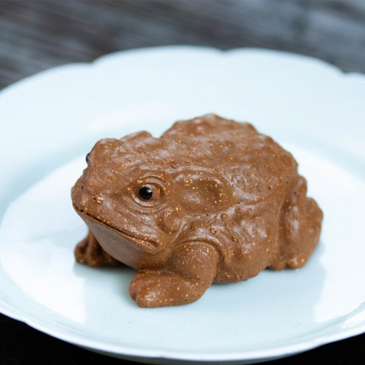 The Cute Toad  Purple Clay Tea Pet