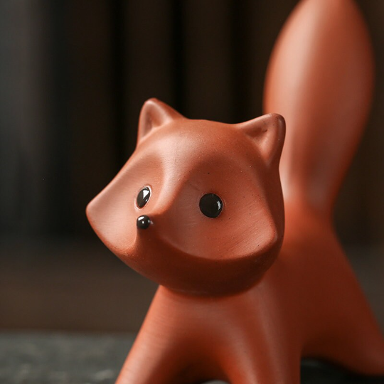 Cute Little Fox Ceramic Tea Pet