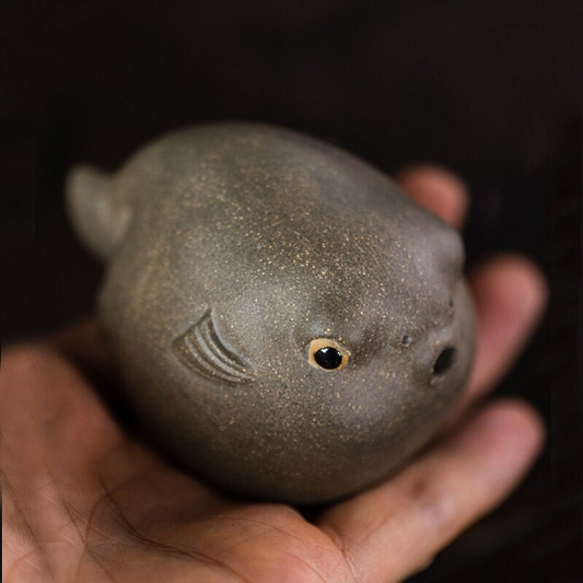 Puffer Fish Purple Clay Tea Pet