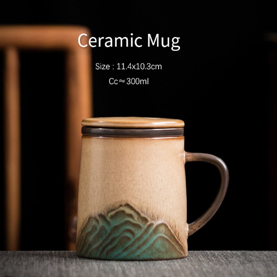 Retro Coarse Pottery Infusion Mug 300ml