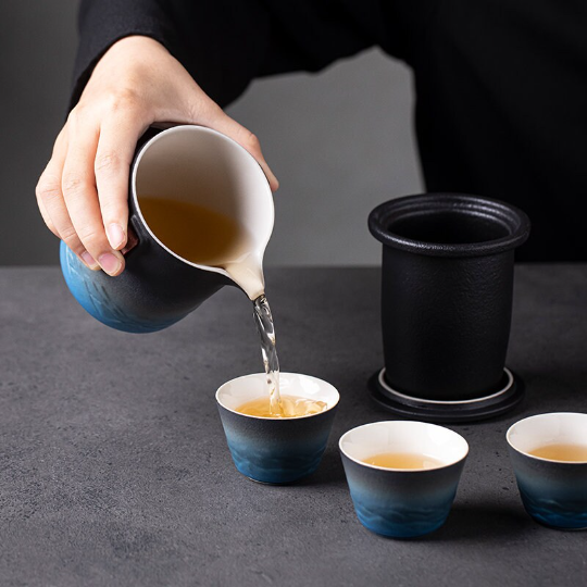 Mountain & Ocean Porcelain Travel Tea Set 300ml