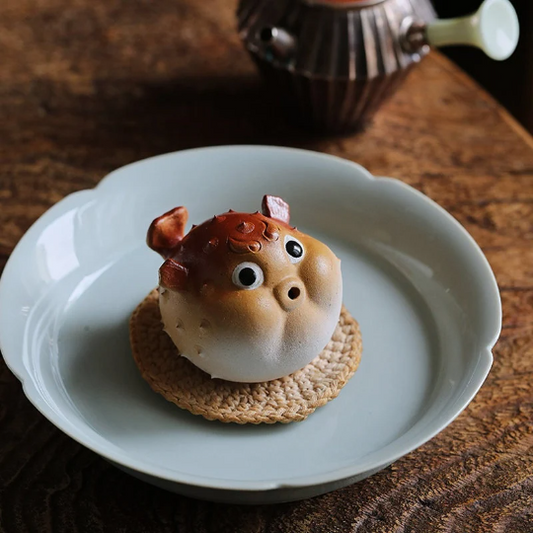 Adorable Pufferfish Ceramic Tea Pet