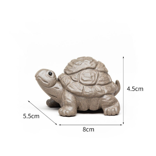 The Cute Tortoise Purple Clay Tea Pet