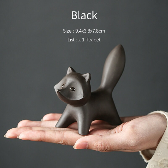 Cute Little Fox Ceramic Tea Pet