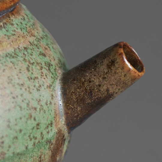 Vintage Kiln-Changed Bronze Glaze Handheld Teapot 200ml