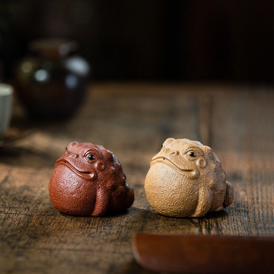 Golden Toad Ceramic Tea Pet