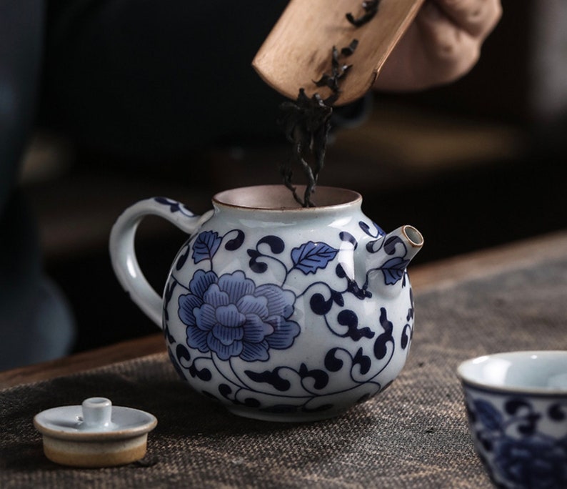 Portable Blue White China Pattern Kung Fu Tea Set