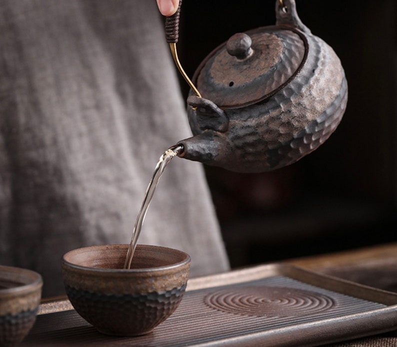 Handmade Japanese Style Hammer-pattern Tea Set