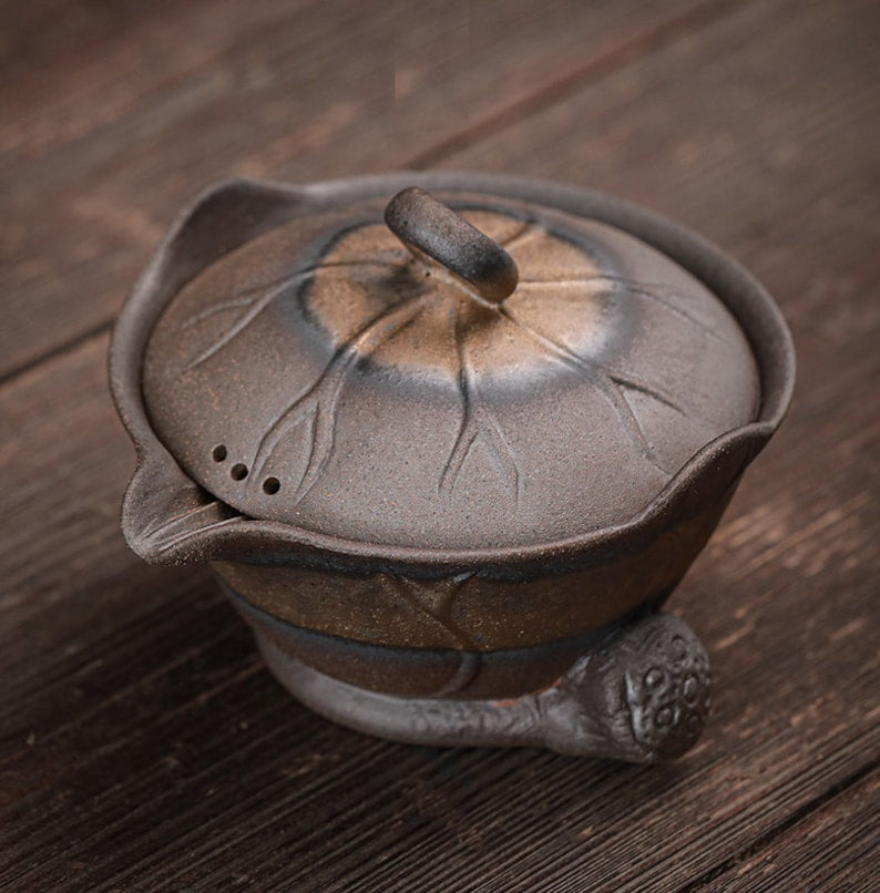 Handmade Lotus Pond Theme Kung Fu Tea Set