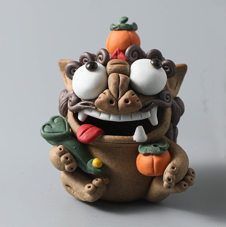 Happy Lion Clay Incense Holder