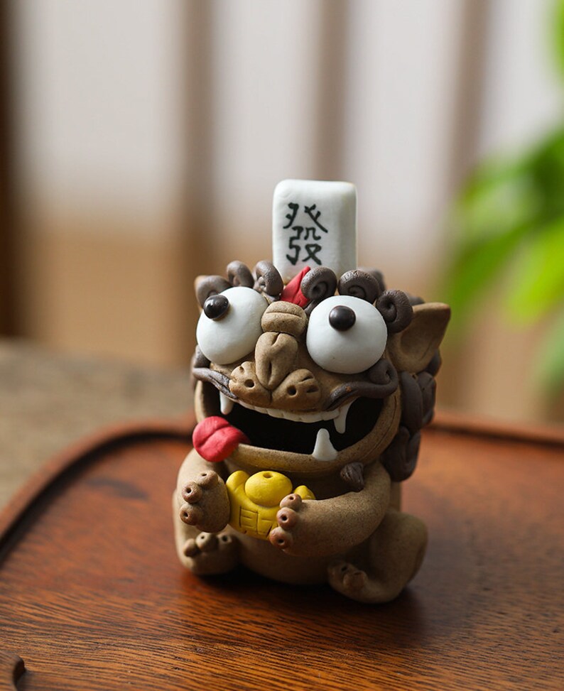 Happy Lion Clay Incense Holder