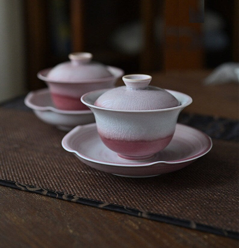 Jingdezhen Pink Ice Crackle Glaze Gaiwan 160ml/5.4oz