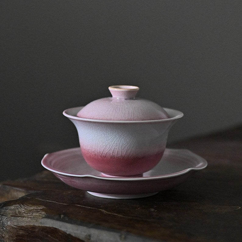 Jingdezhen Pink Ice Crackle Glaze Gaiwan 160ml/5.4oz