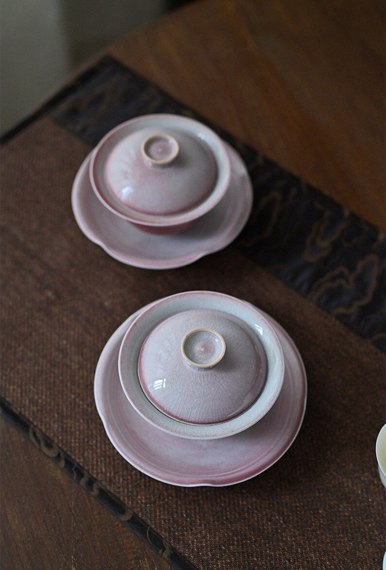 Jingdezhen Pink Ice Crackle Glaze Gaiwan 160ml/5.4oz