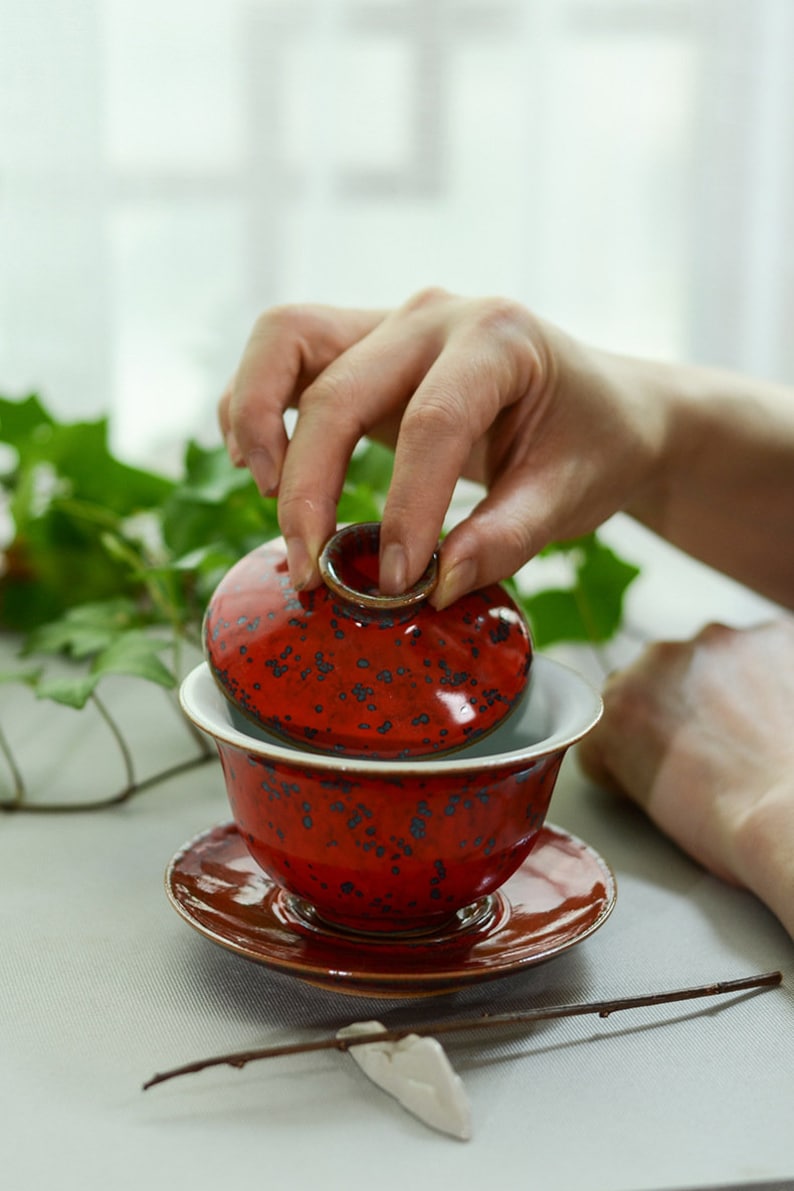 Jingdezhen Red Glaze Gaiwan 150-170ml/5-5.7oz