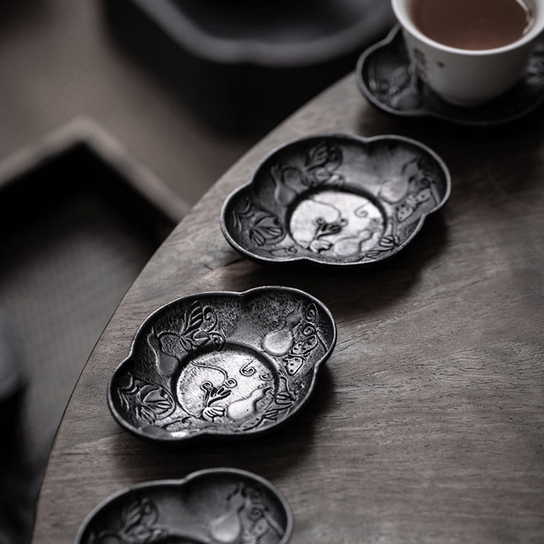 Metal Black Pewter Tea Coaster