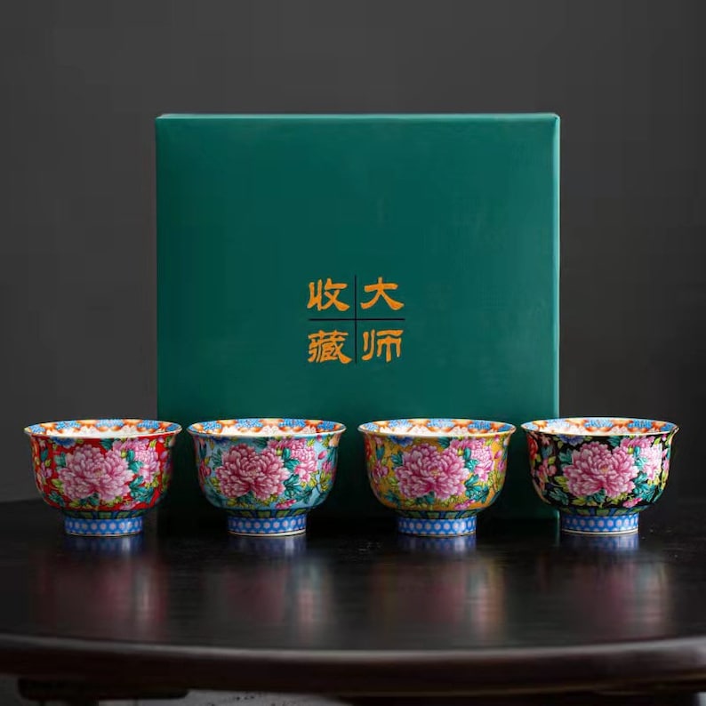 Enamel Ceramic Kung Fu Tea Cup Set 150ml