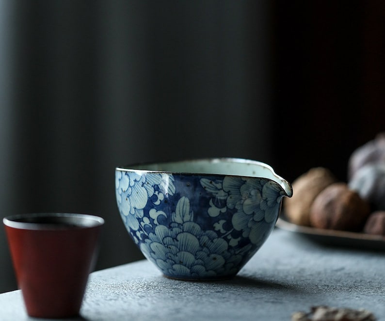 Hand-painted Blue and White Floral Gong Dao Bei (Fairness Cup)