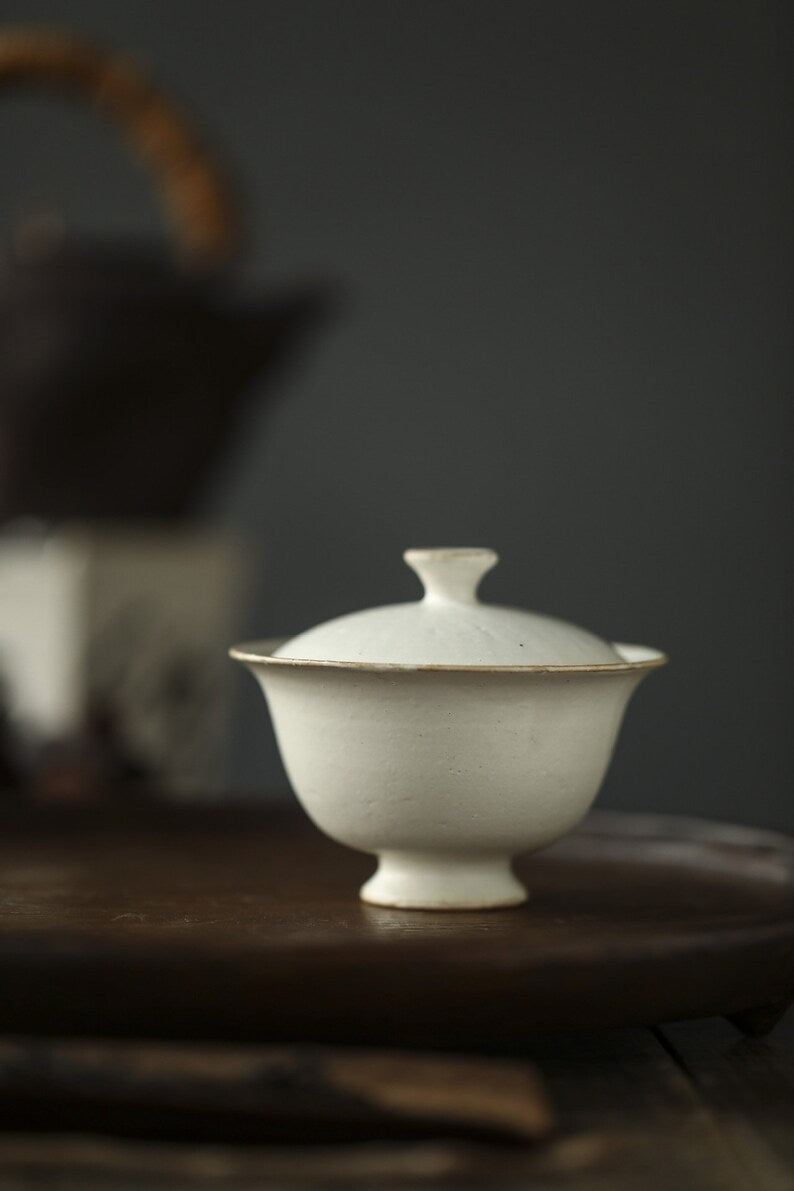 Handmade Creamy White Covered Bowl Set