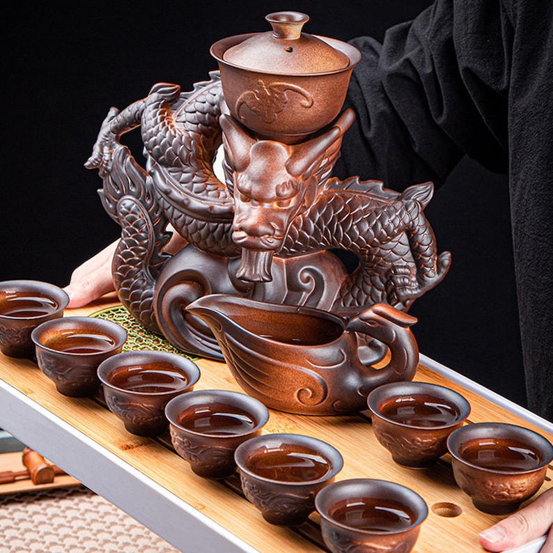 Dragon and Phoenix Creative Automatic Kung Fu Tea Set