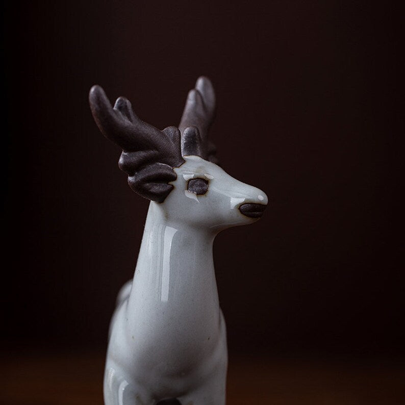 Adorable Little Deer Ceramic Tea Pet