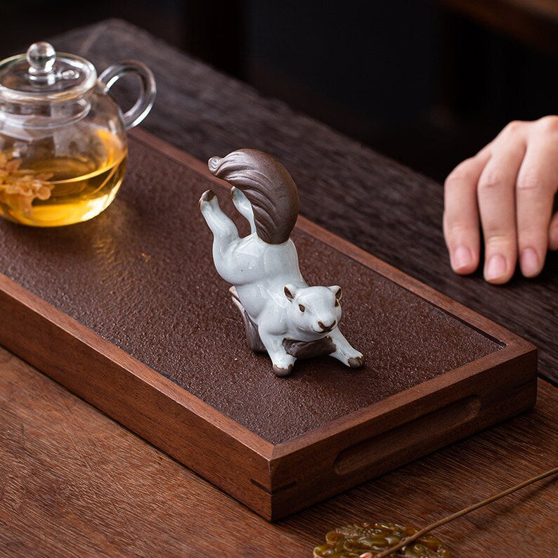 Small Squirrel Ceramic Tea Pet