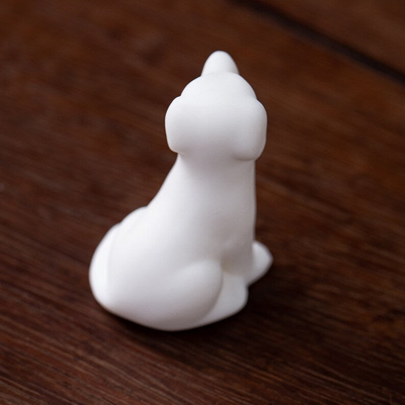 White Porcelain Puppy Tea Pet