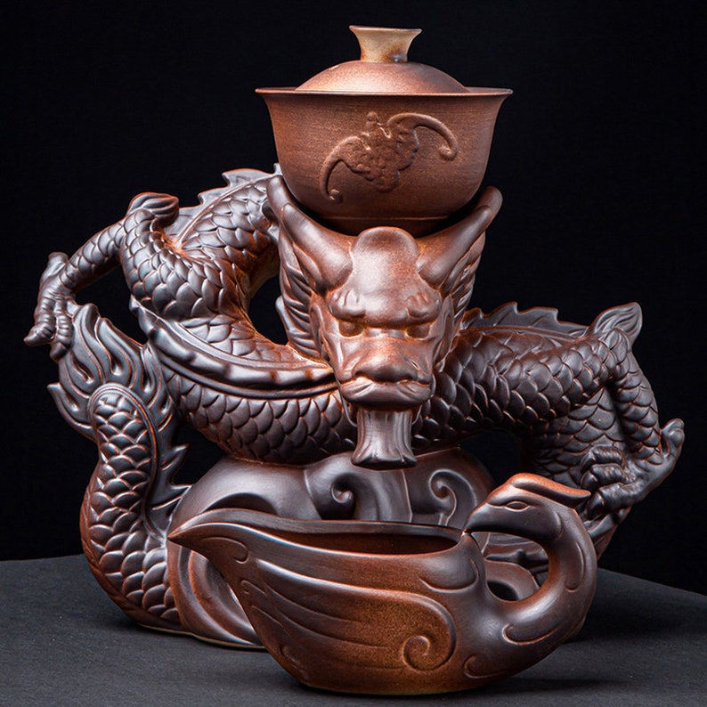 Dragon and Phoenix Creative Automatic Kung Fu Tea Set