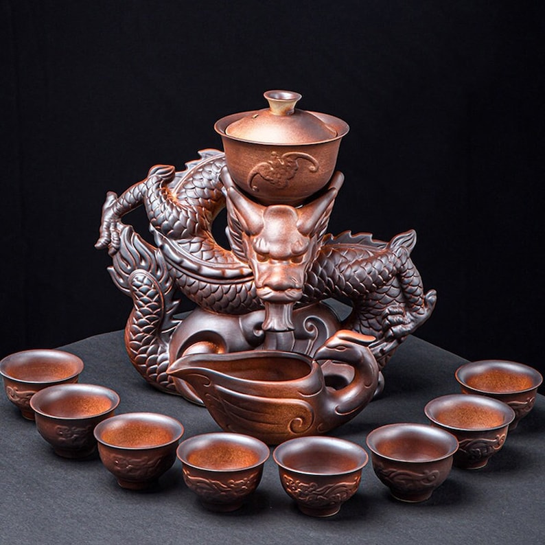 Dragon and Phoenix Creative Automatic Kung Fu Tea Set