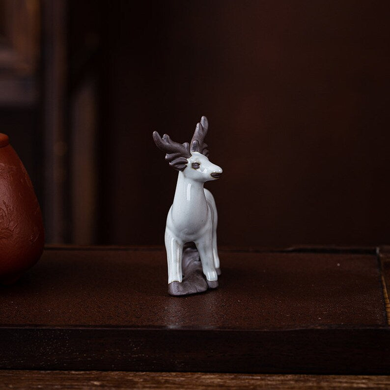 Adorable Little Deer Ceramic Tea Pet